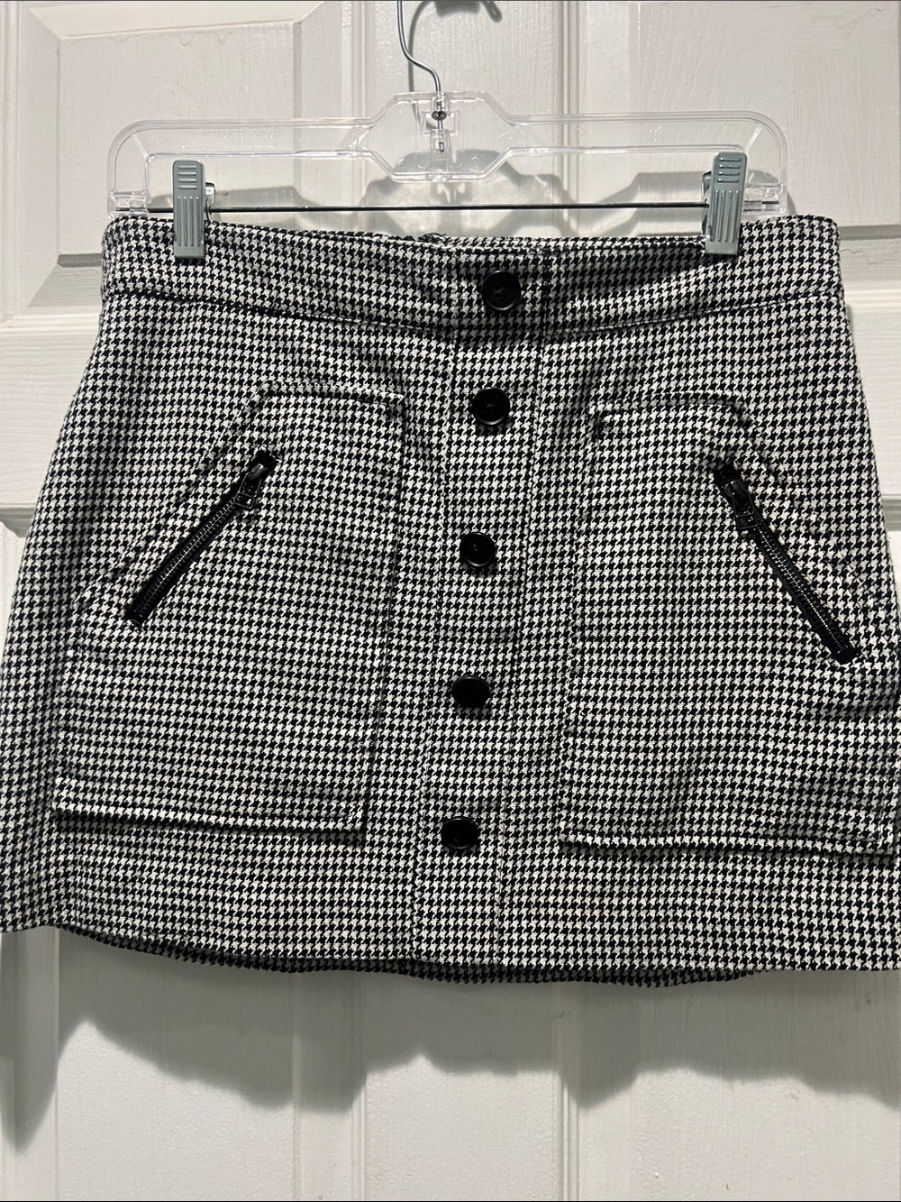 Veronica Beard Black & White Houndstooth Mini Skirt - Picture 1 of 8